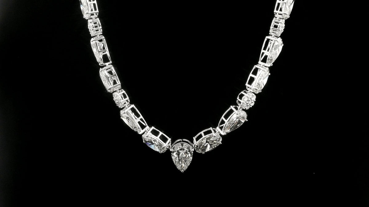 47.63 Carats Lab Grown Diamond 14K Gold Necklace