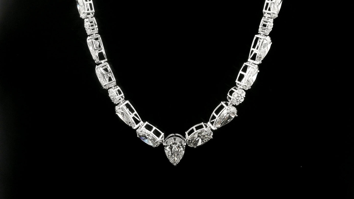 47.63 Carats Lab Grown Diamond 14K Gold Necklace