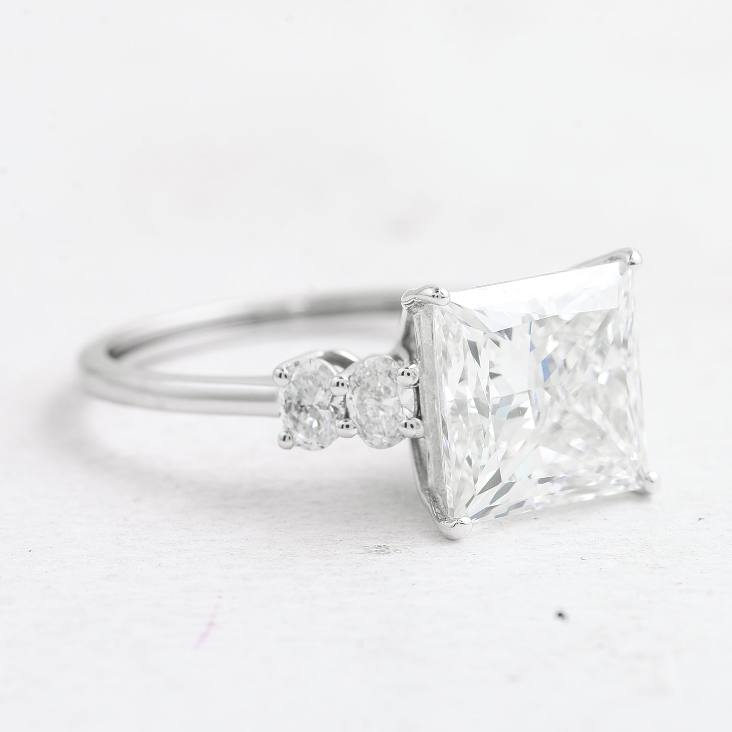 4.56 Ct Square Lab Grown Diamond 14K Gold Ring