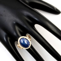 8.63 Ct Natural Codundum Sapphire 14K Gold Ring