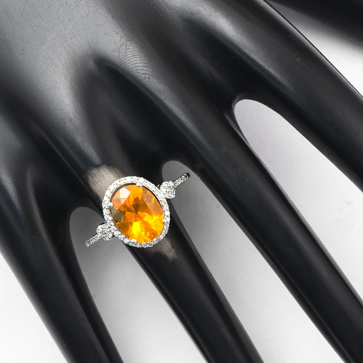 1.96 Ct Oval Mixed Cut Natural Fire Opal 950 Platinum Ring