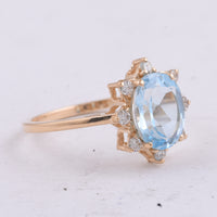 2.36 Ct Oval Natural Topaz 14K Gold Ring
