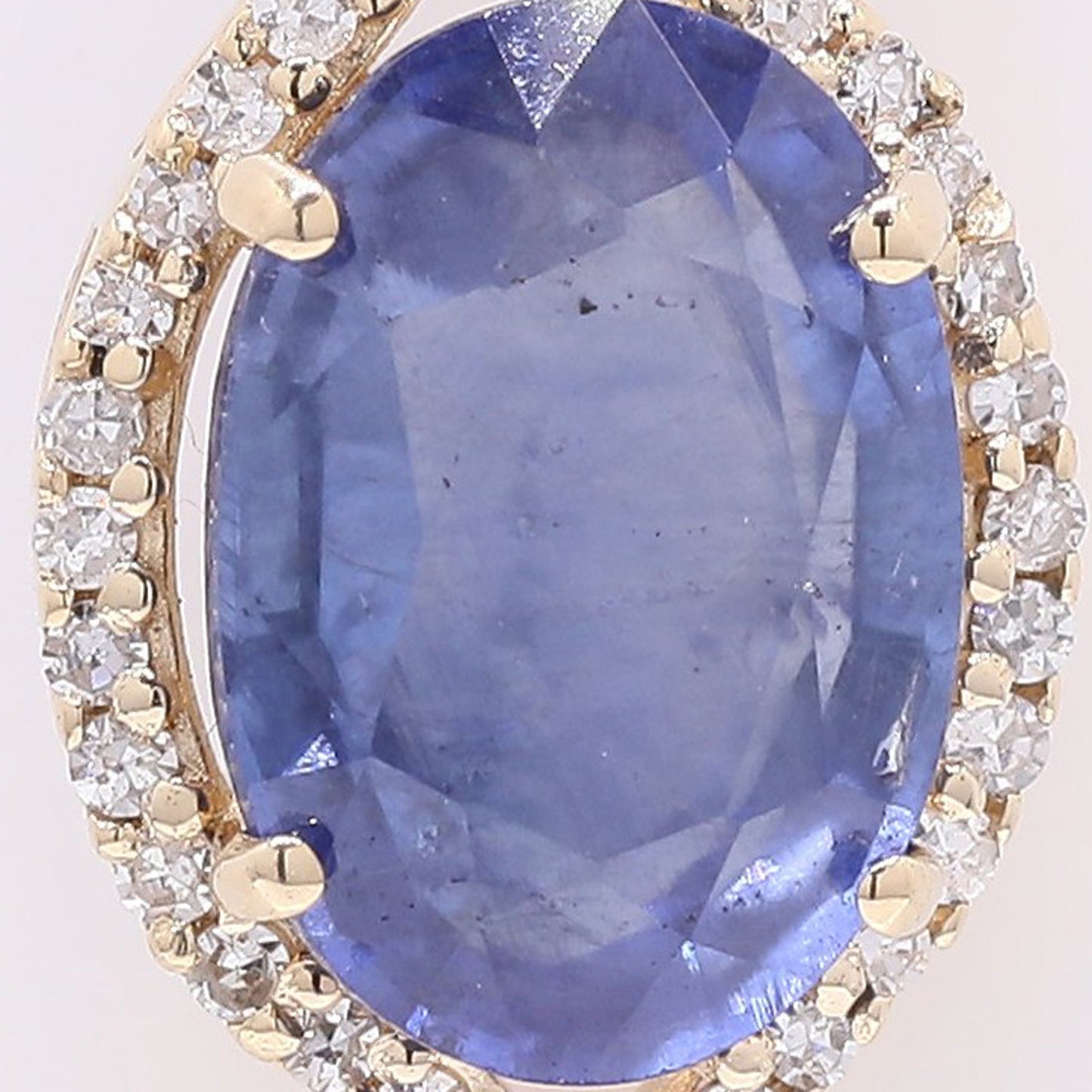 2.42 Ct Oval Mixed Cut Natural Sapphire 14K Gold Pendant