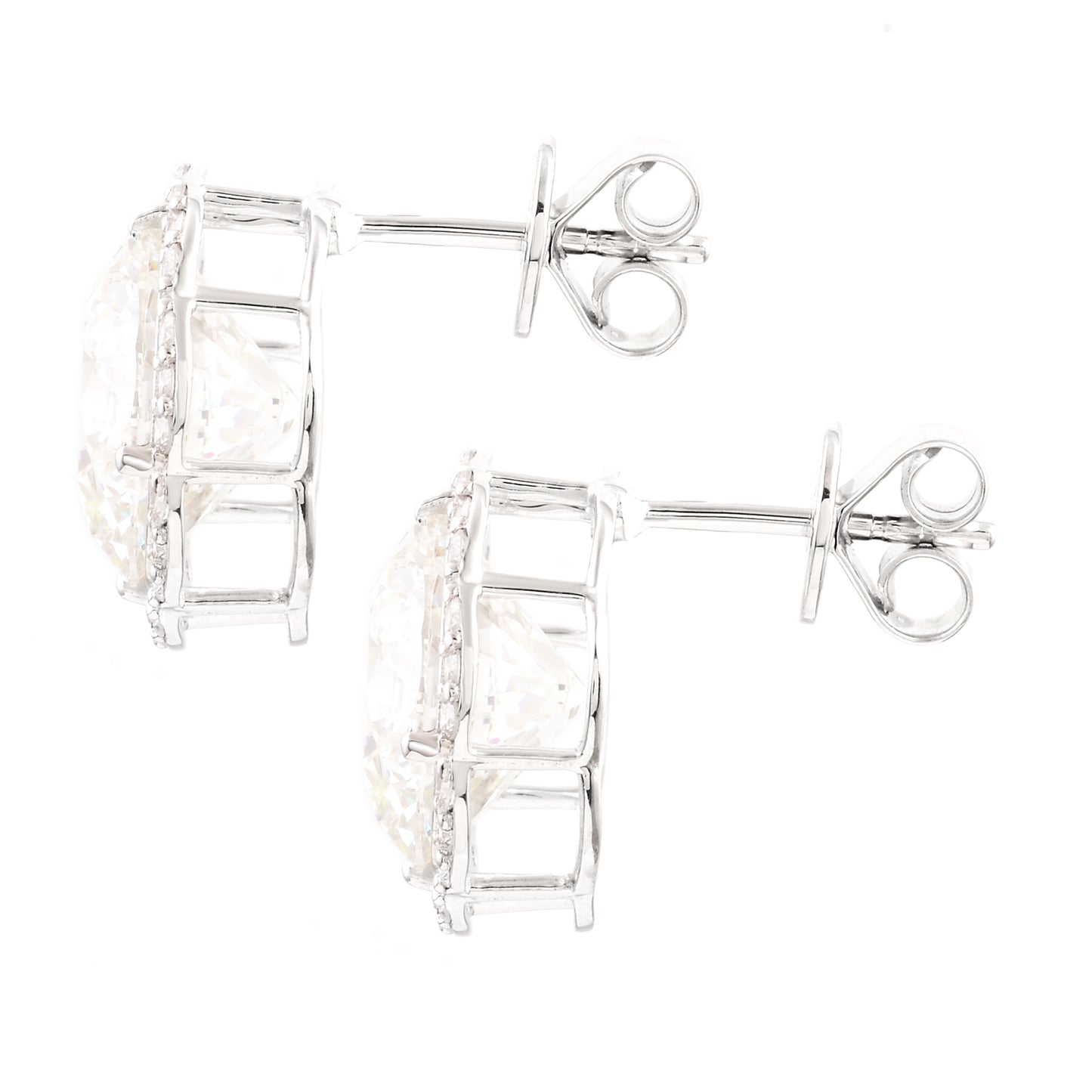 9.79 Carats Lab Grown Diamond 14K Gold Earrings
