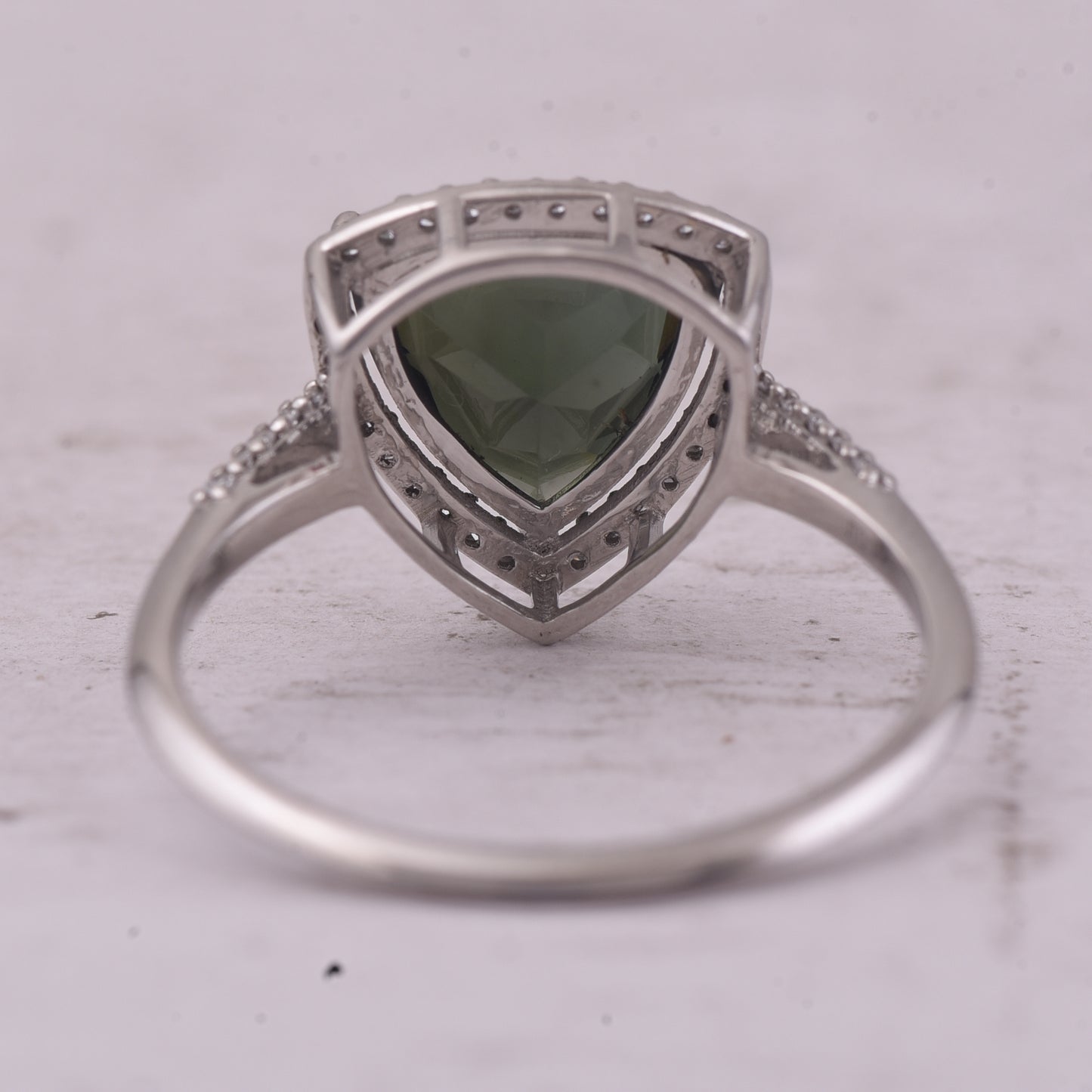 2.36 Ct Triangle Mixed Cut Natural Green Tourmaline 950 Platinum Ring