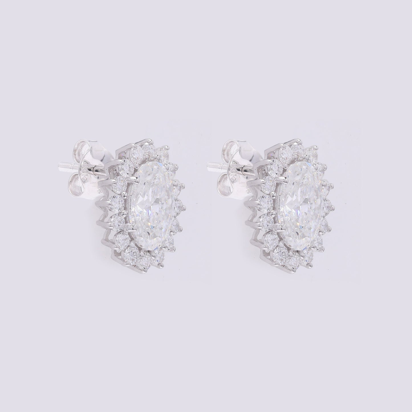 3.62 Carats Lab Grown Diamond 14K Gold Earrings