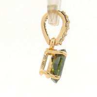 0.61 Ct Oval Green Diamond 14K Gold Pendant