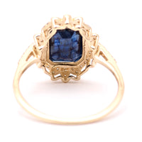 2.22 Ct Octagon Natural Sapphire 14K Gold Ring