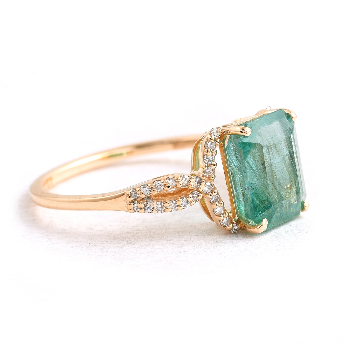 2.68 Ct Octagon Emerald 14K Gold Ring