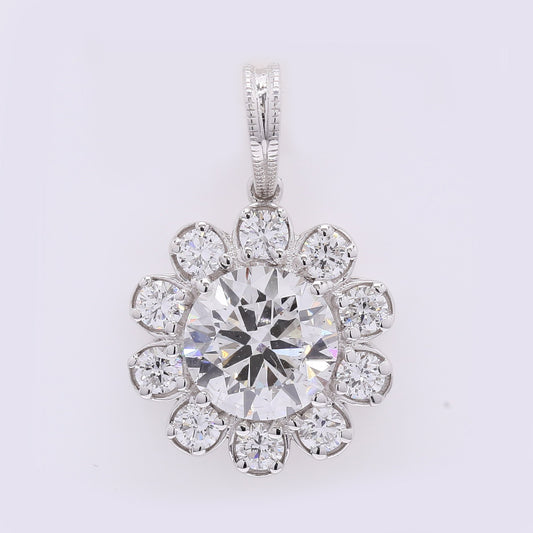 2.05 Carats Lab Grown Diamond 14K Gold Pendant