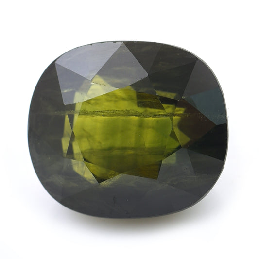 9.43 Natural Corundum Green Sapphire Rectangular Cushion Mixed Cut Gemstone