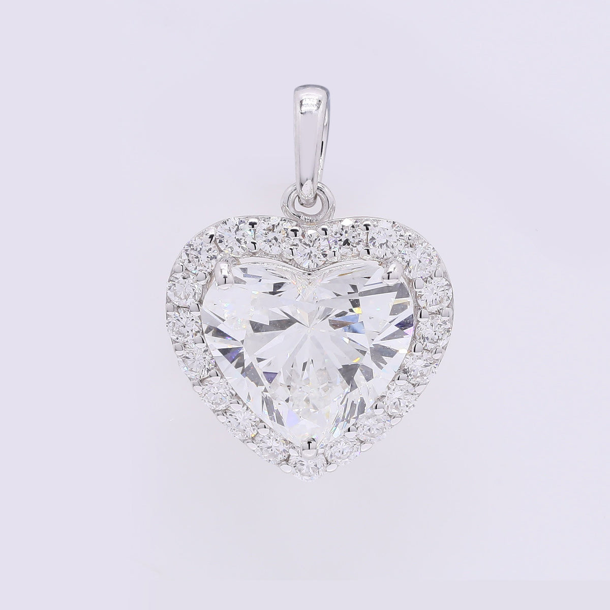 3.43 Carats Lab Grown Diamond 14K Gold Pendant