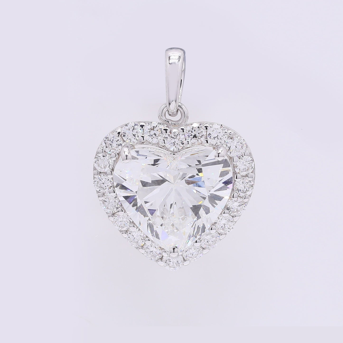 3.43 Carats Lab Grown Diamond 14K Gold Pendant