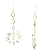 18.33 Ct Amethyst, Blue Topaz 925 Sterling Silver Earrings