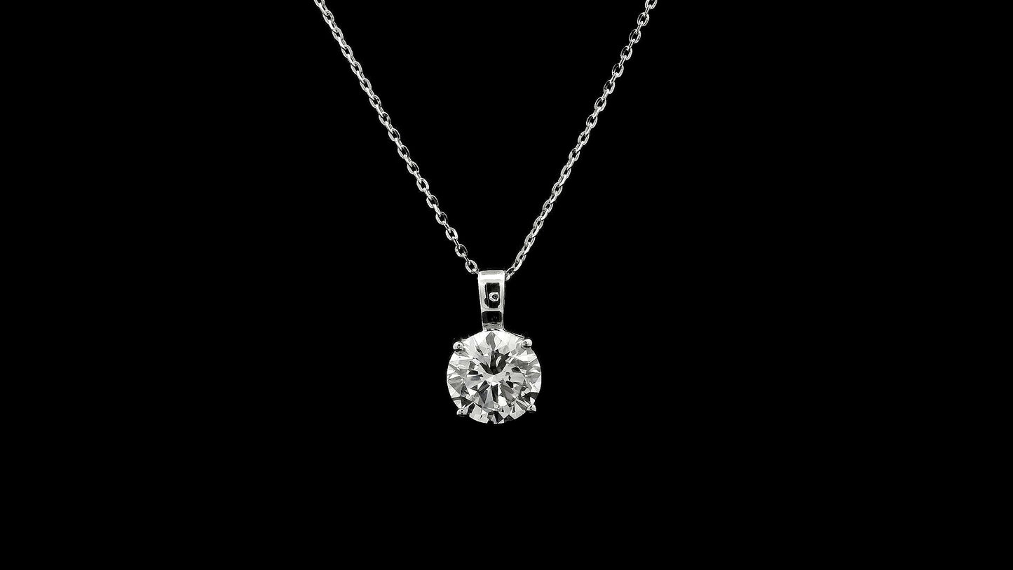 1.61 Ct Round Lab Grown Diamond 14K Gold Pendant