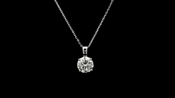 1.61 Ct Round Lab Grown Diamond 14K Gold Pendant
