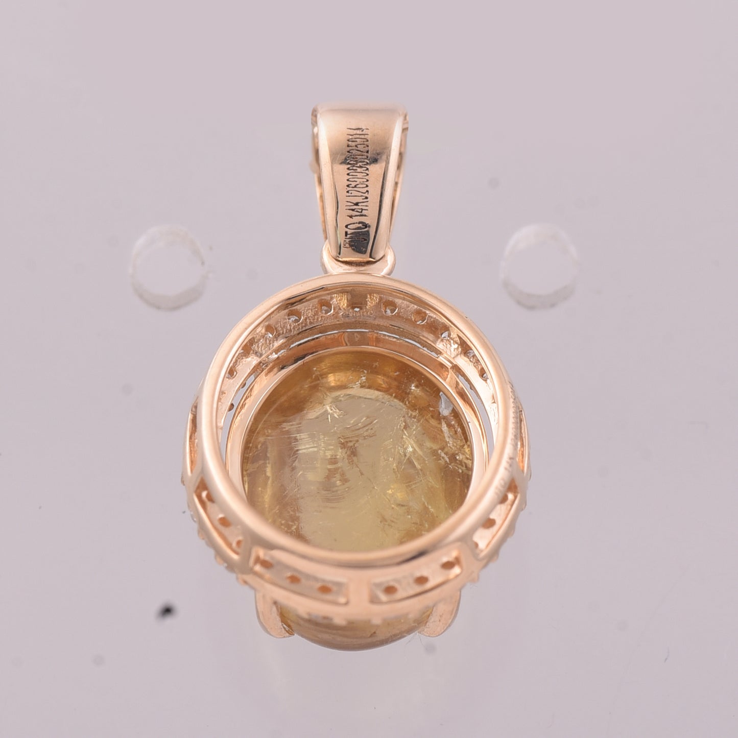 4.05 Ct Oval Cabochon Cut Natural Tourmaline 14K Gold Pendant