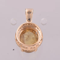4.05 Ct Oval Cabochon Cut Natural Tourmaline 14K Gold Pendant