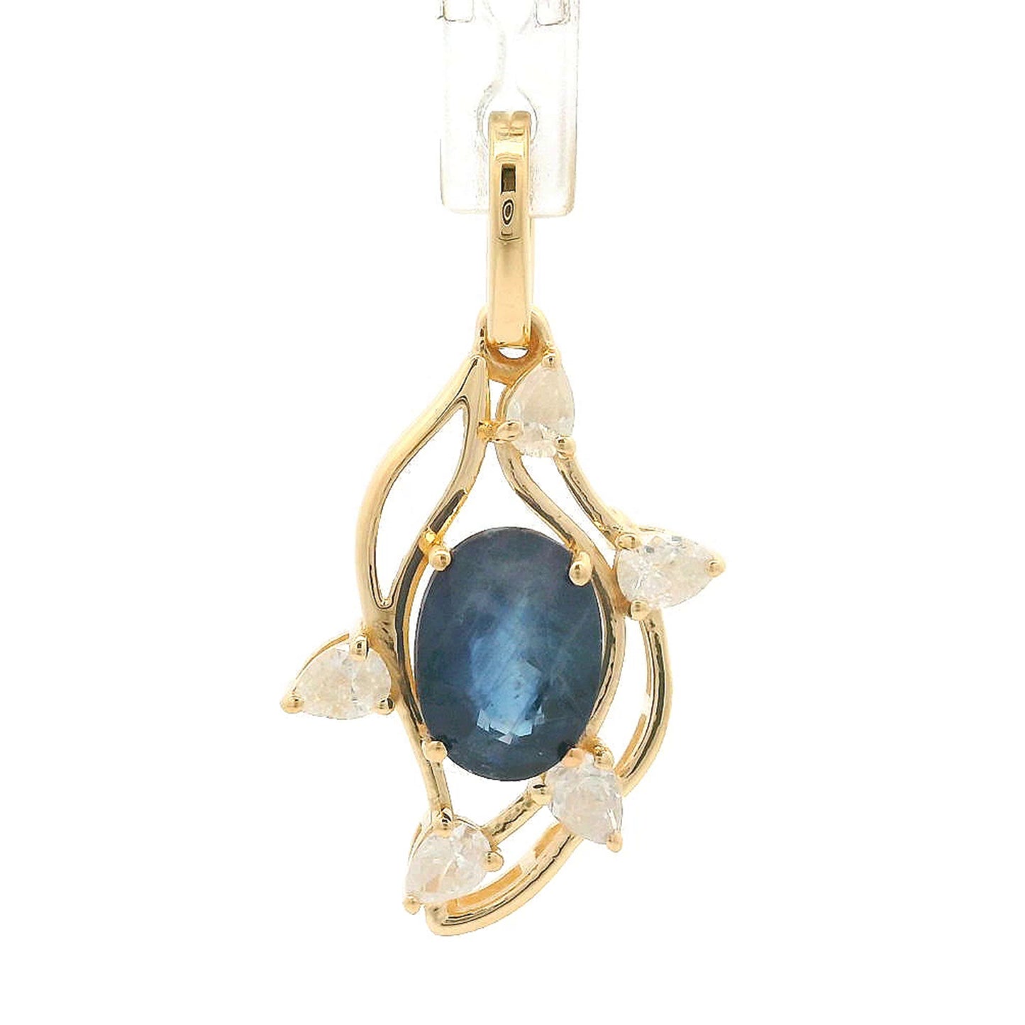 1.42 Ct Oval Sapphire 14K Gold Pendant