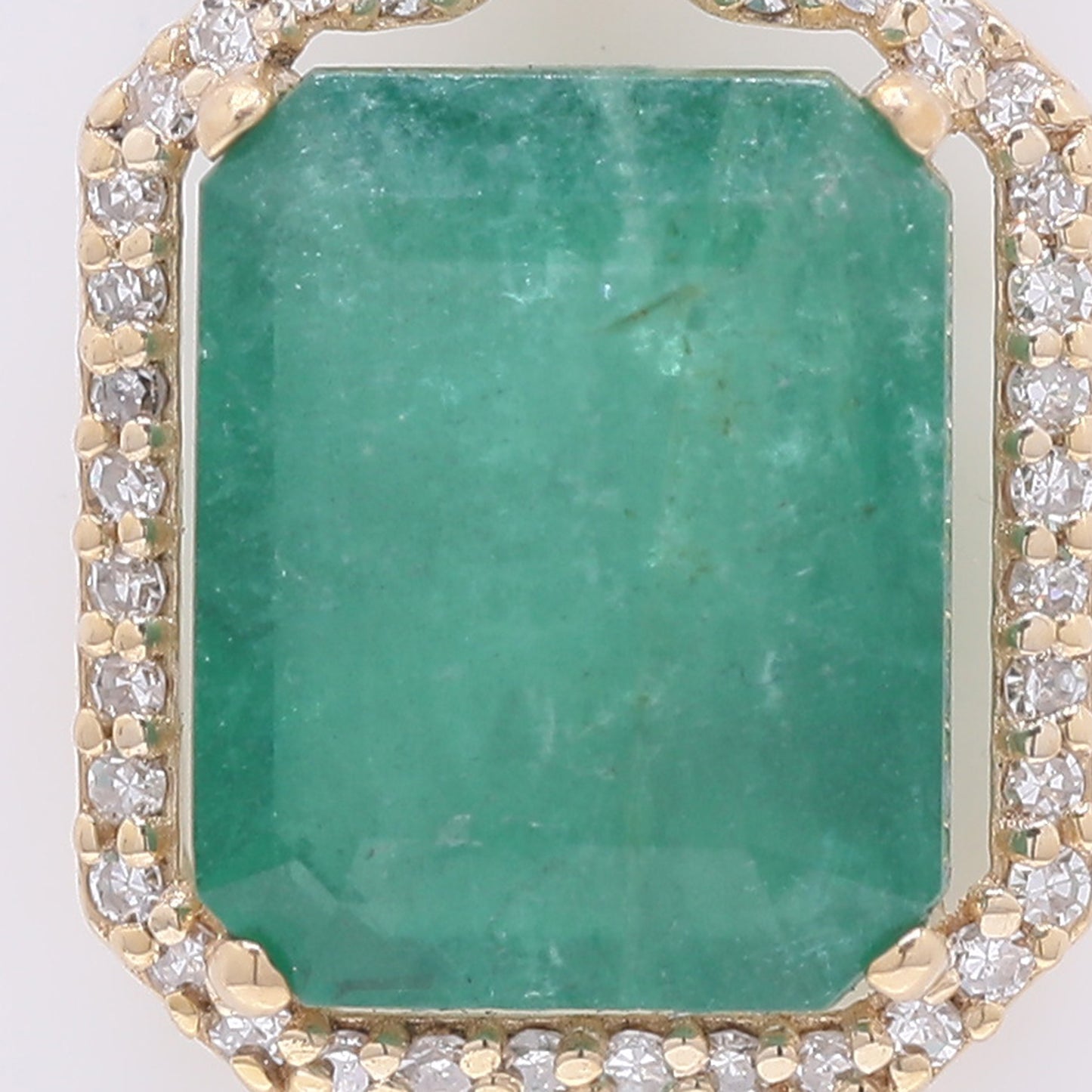3.64 Ct Octagon Step Cut Natural Emerald 14K Gold Pendant