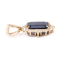 3.45 Ct Octagon Natural Sapphire 14K Gold Pendant