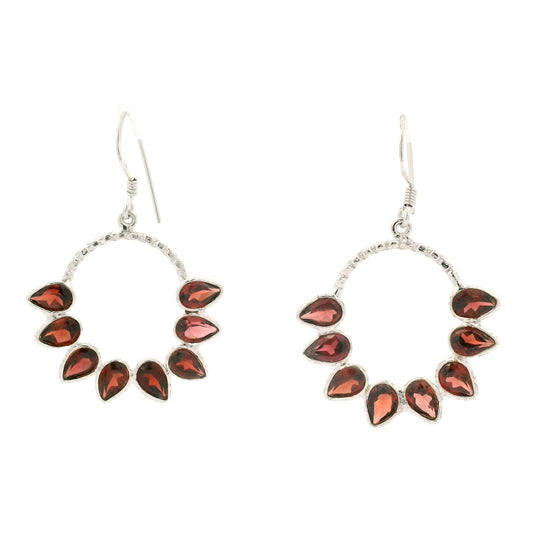 8.58 Ct Garnet 925 Sterling Silver Earrings