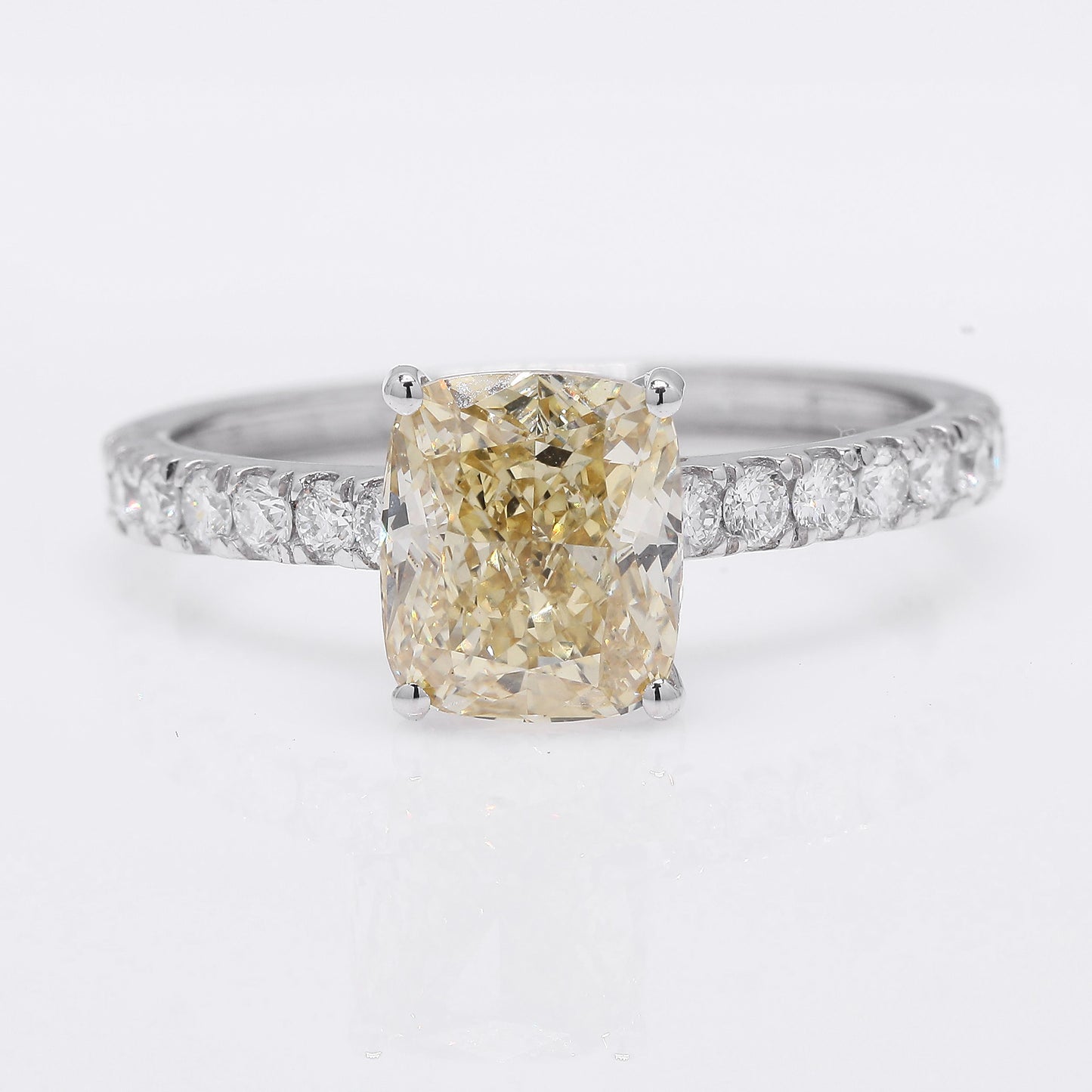 2.43 Ct Cushion Modified Brilliant Lab Grown Diamond 950 Platinum Ring