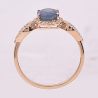 1.97 Ct Oval Mixed Cut Natural Sapphire 14K Gold Ring
