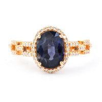 2.52 Ct Oval Mixed Cut Natural Sapphire 14K Gold Ring