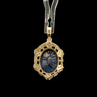 7.41 Ct Oval Mixed Cut Natural Sapphire 14K Gold Pendant