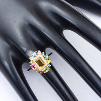 1.73 Ct Octagon Multi Tourmaline 14K Gold Ring