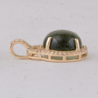 4.22 Ct Round Tourmaline 9K Gold Pendant