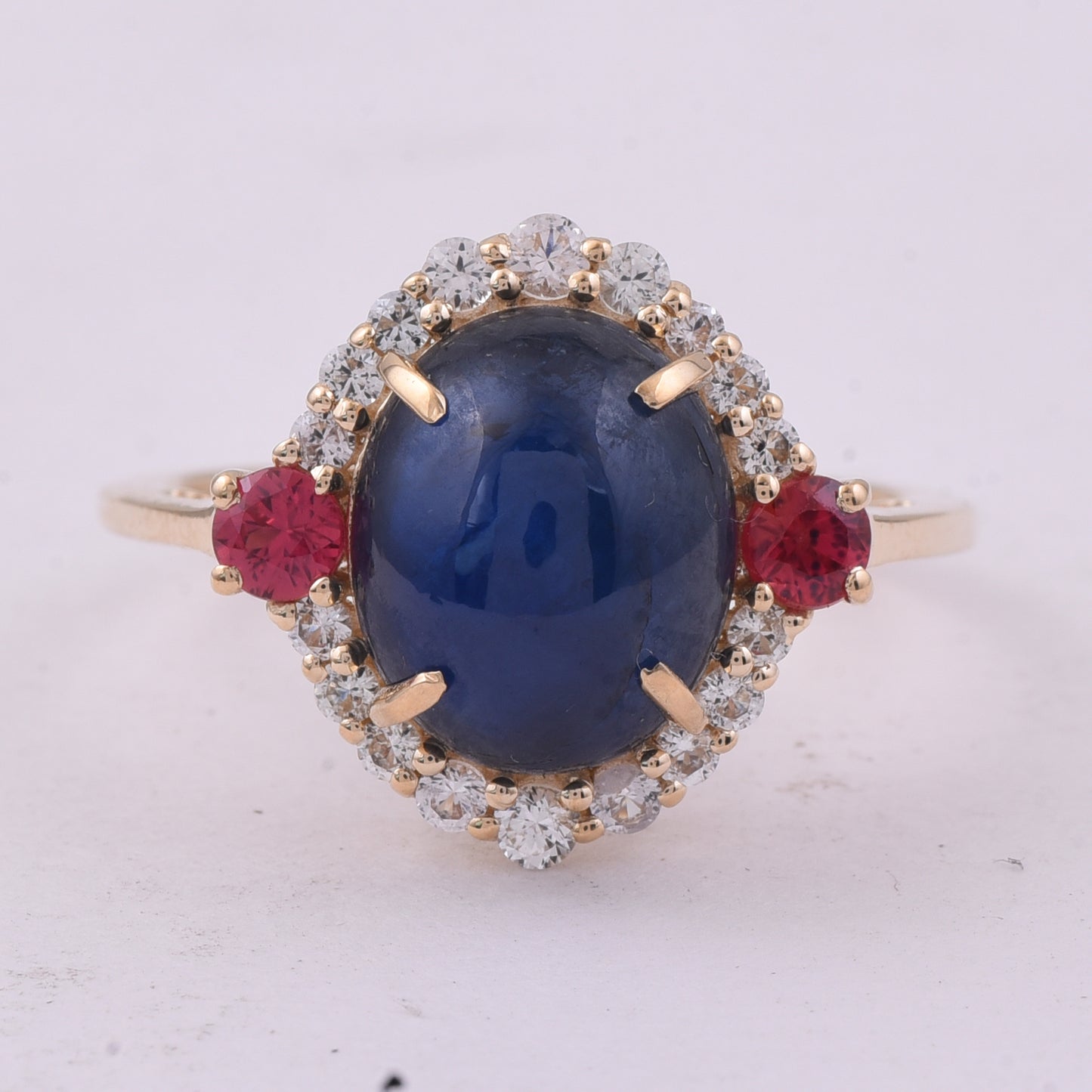 6.11 Ct Oval Sapphire 9K Gold Ring