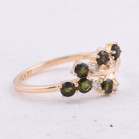 0.52 Ct Round Natural Green Tourmaline 14K Gold Ring