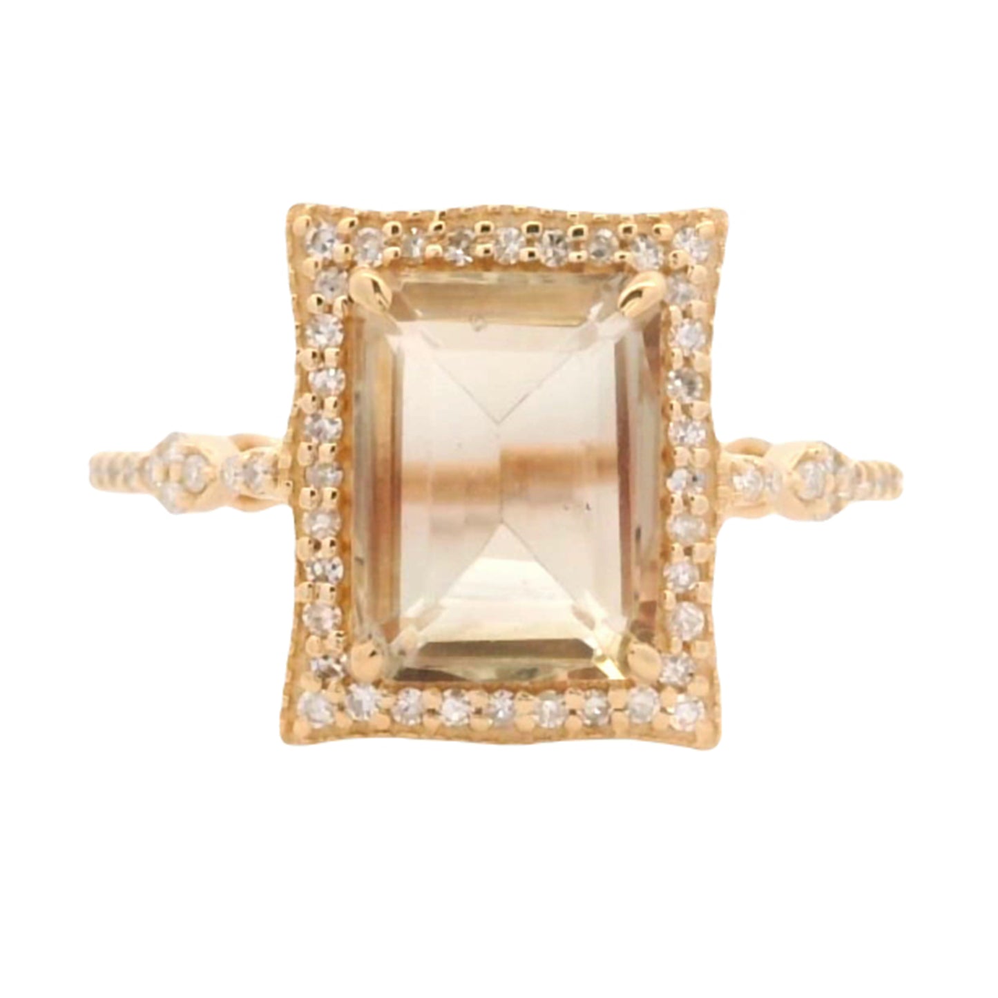 2.50 Ct Octagon Oregon Sunstone 14K Gold Ring