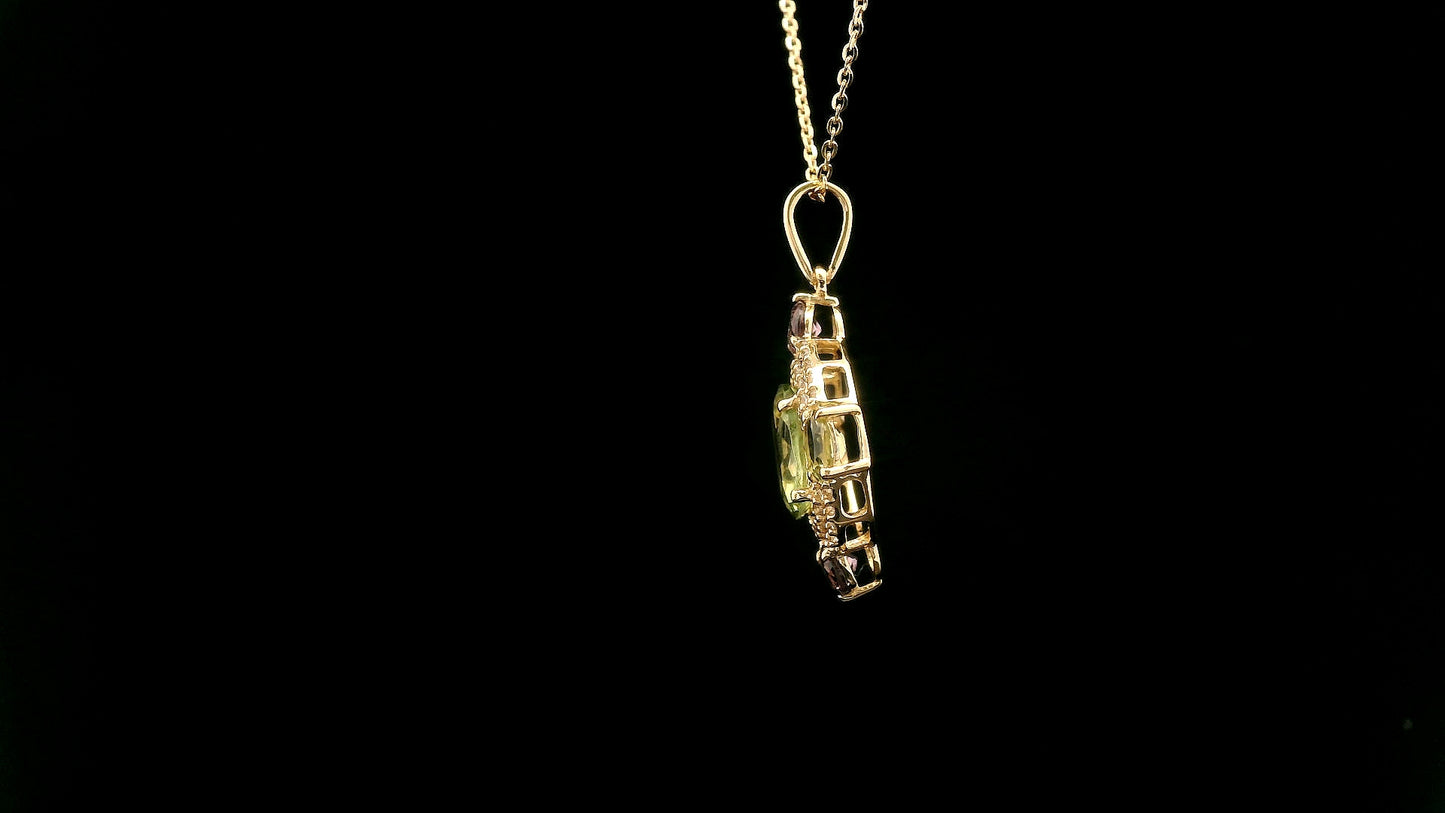 1.85 Ct Oval Tourmaline 14K Gold Pendant