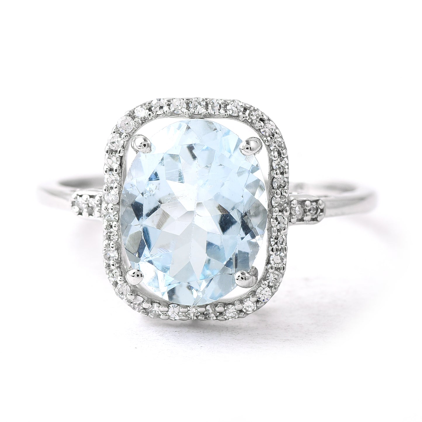2.51 Ct Oval Aquamarine 950 Platinum Ring