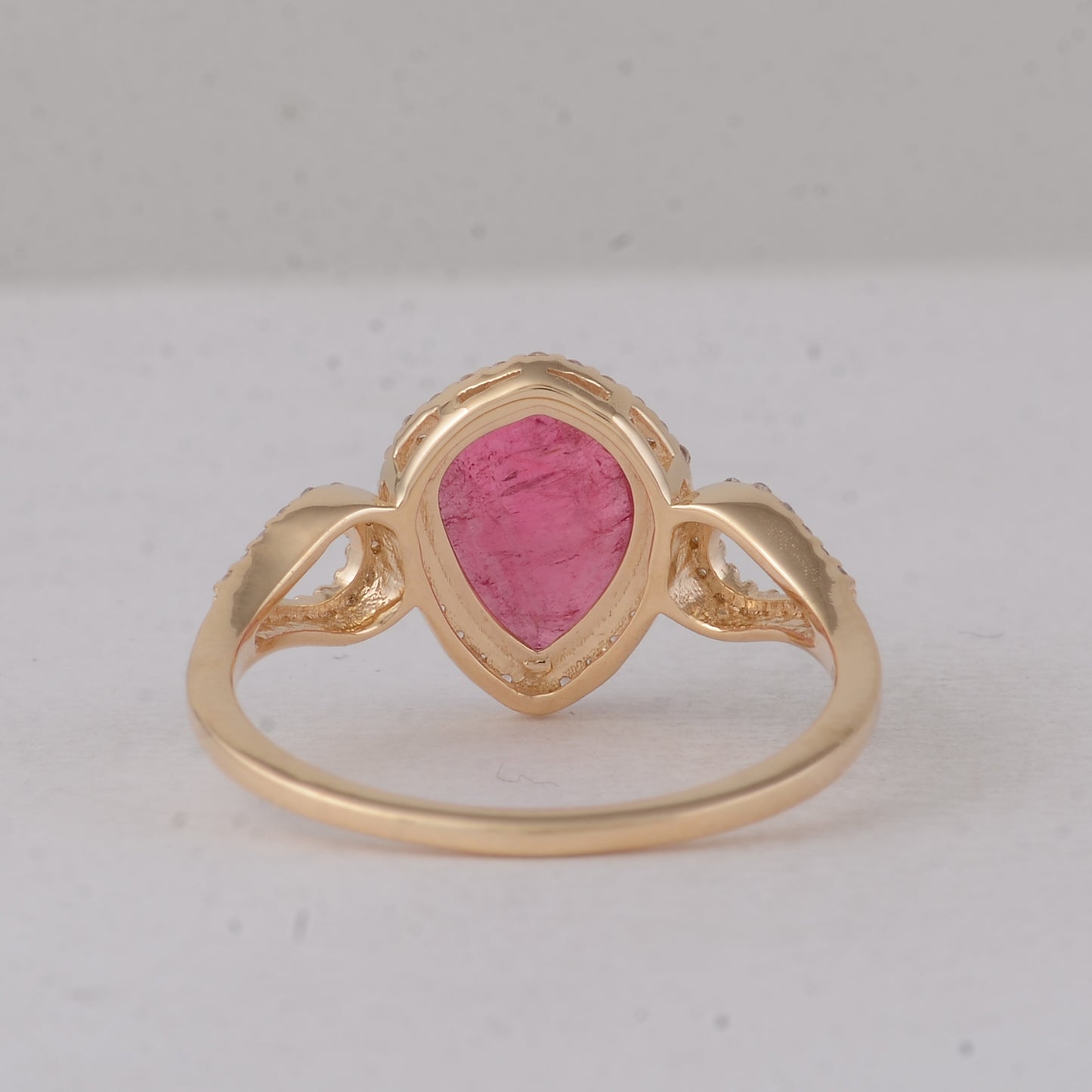 1.99 Ct Fancy Cab Pink Tourmaline 9K Gold Ring