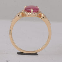 1.99 Ct Fancy Cab Pink Tourmaline 9K Gold Ring