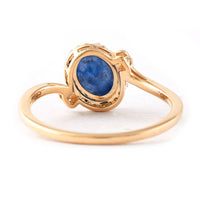 1.60 Ct Oval Mixed Cut Natural Sapphire 14K Gold Ring