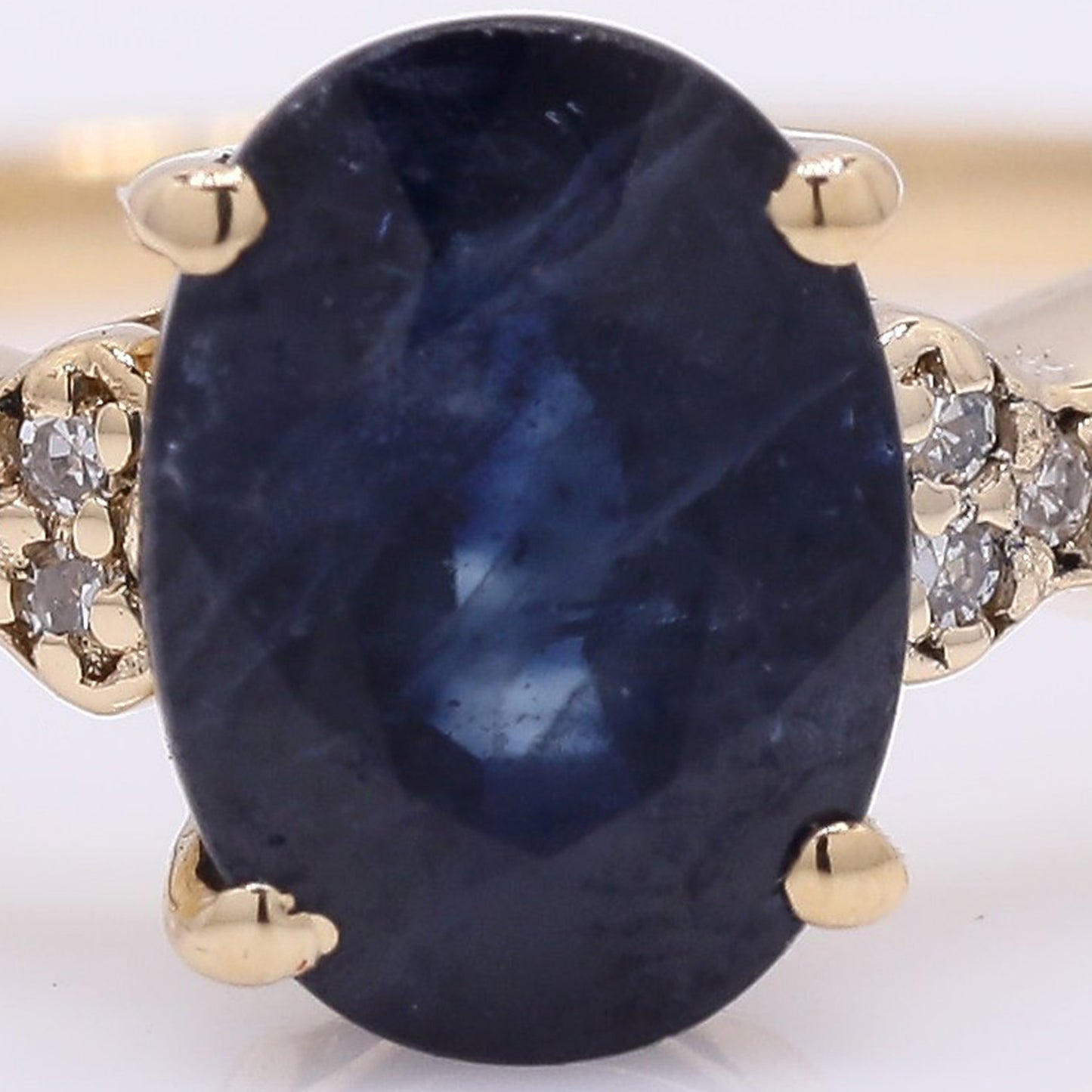 1.86 Ct Oval Mixed Cut Natural Sapphire 14K Gold Ring