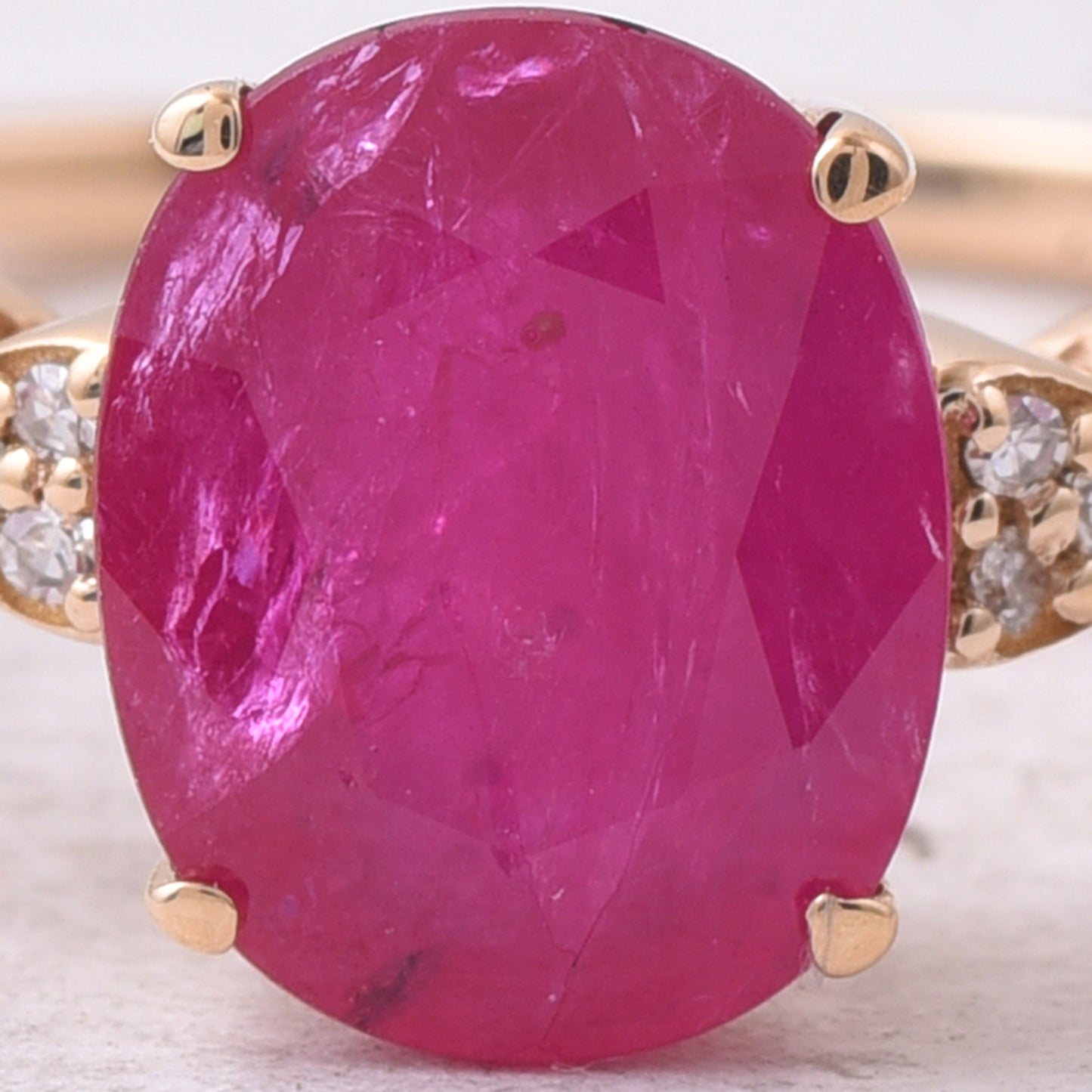 2.05 Ct Oval Mixed Cut Natural Ruby 14K Gold Ring