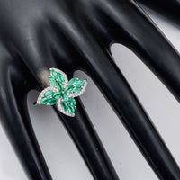 1.21 Ct Marquise Mixed Cut Natural Emerald 950 Platinum Ring