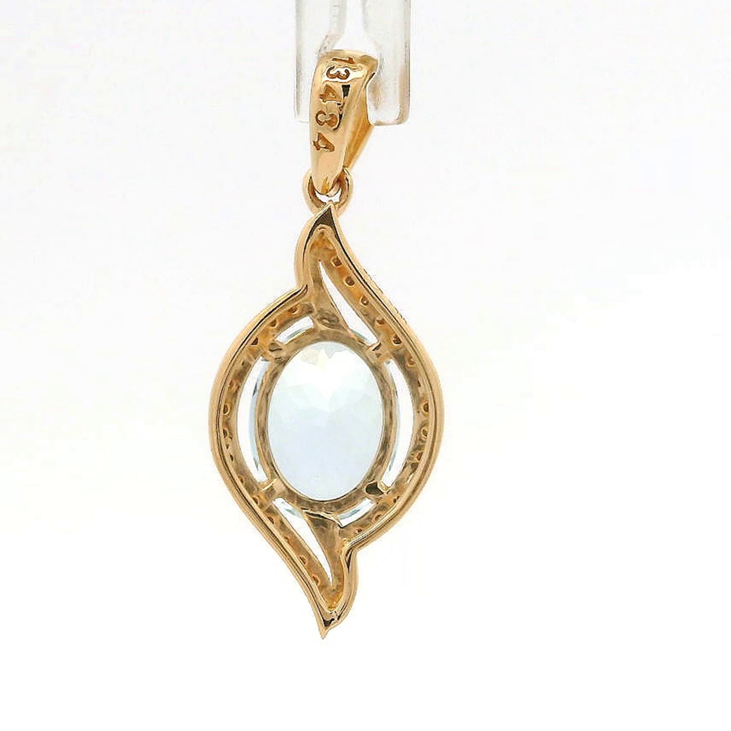 1.50 Ct Oval Aquamarine 14K Gold Pendant