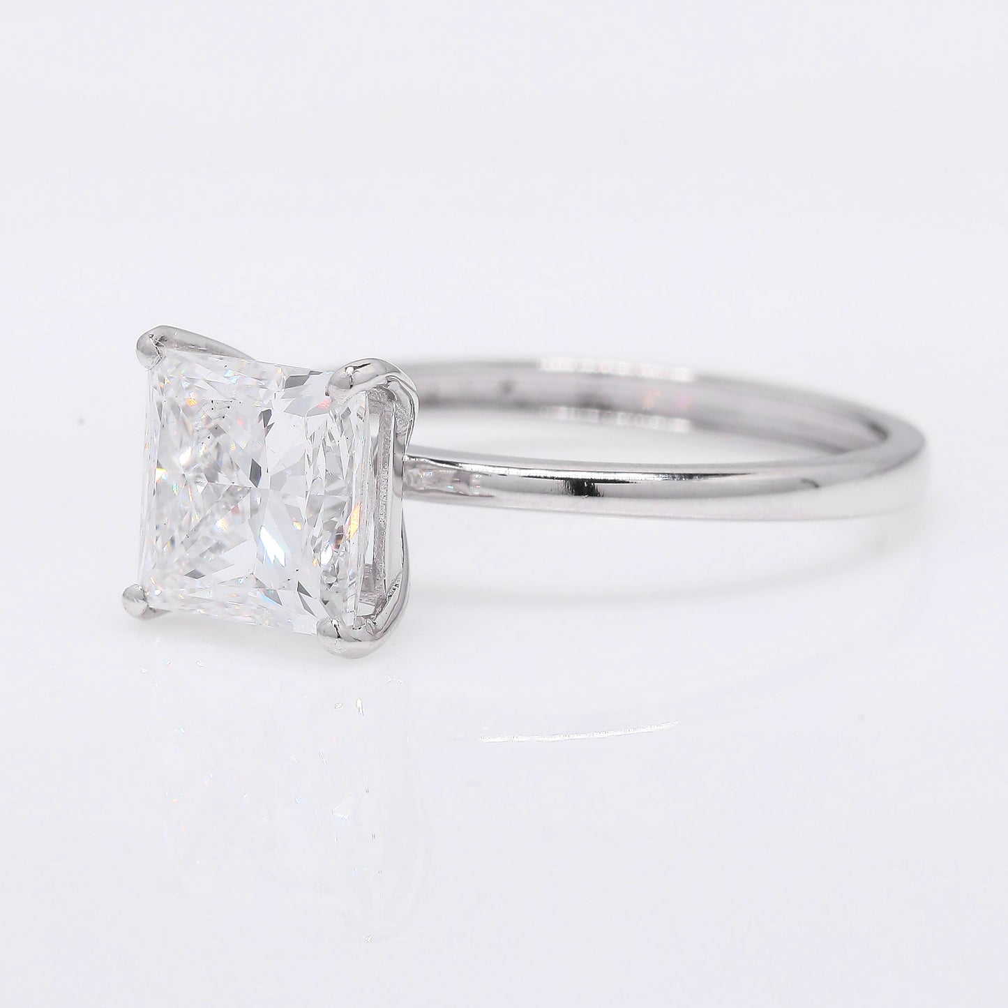 2.70 Ct Princess Cut Lab Grown Diamond 950 Platinum Ring