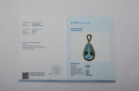 2.75 Ct Pear Mixed Cut Natural Aquamarine 14K Gold Pendant