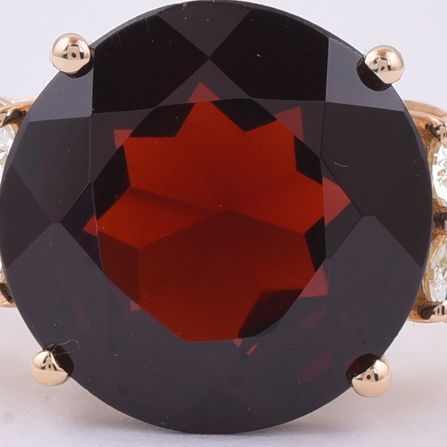 6.11 Ct Round Natural Garnet 14K Gold Ring