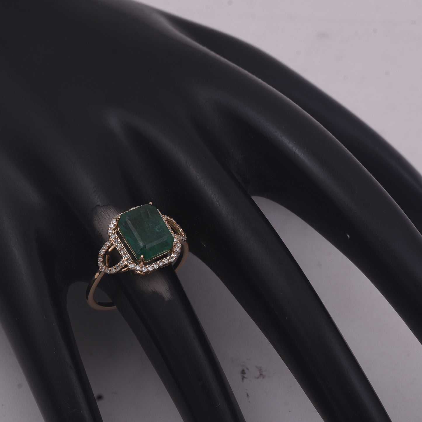 2.80 Ct Octagon Step Cut Natural Emerald 14K Gold Ring