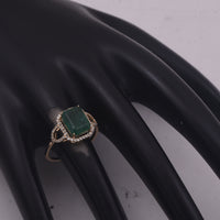 2.80 Ct Octagon Step Cut Natural Emerald 14K Gold Ring
