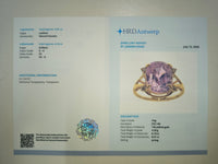 8.51 Ct Cushion Natural Kunzite 14K Gold Ring